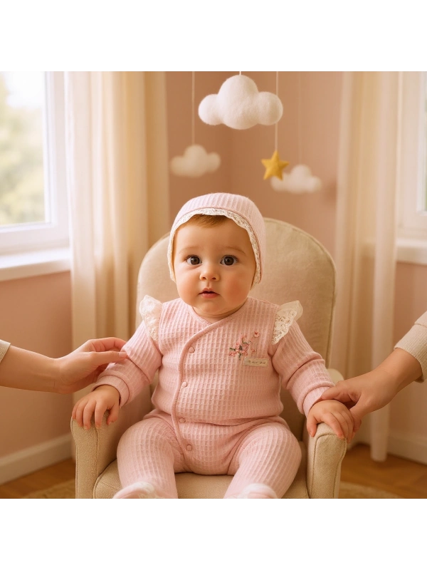 Dantel Detaylı Çiçek Nakışlı Tulum