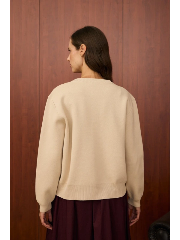 Merwish Bomber Mini Hırka-Bej