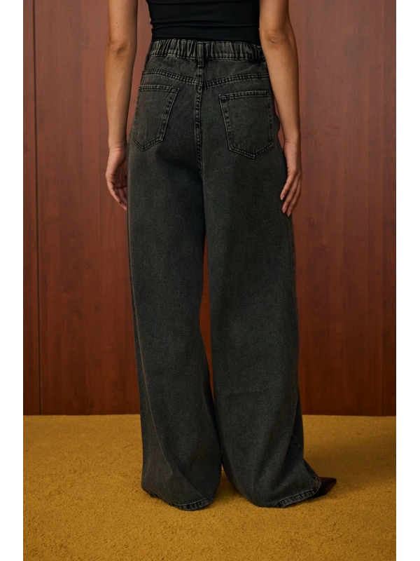 Merwish Salaş Denim Pantolon-Ky Gri