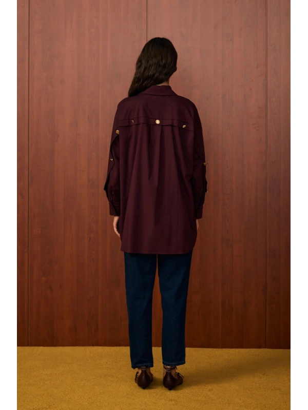 Merwish Fly Gömlek-Bordo