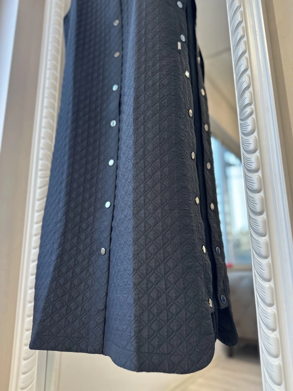 İNVEE Kapitone Uzun Yelek - Siyah