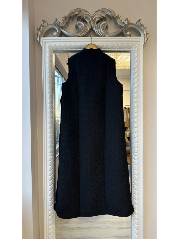 İNVEE Kapitone Uzun Yelek - Siyah