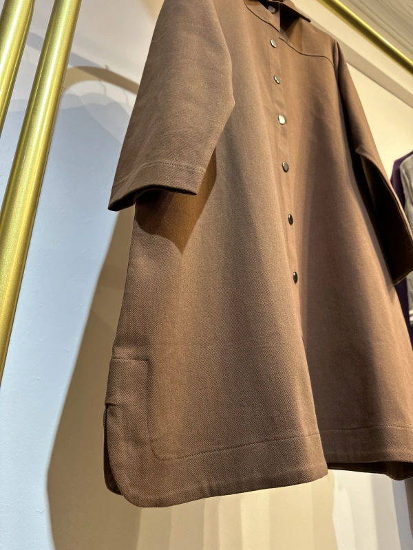 İNVEE Çıtçıt Kapamalı Mevsimilik Uzun Ceket - Tarçın