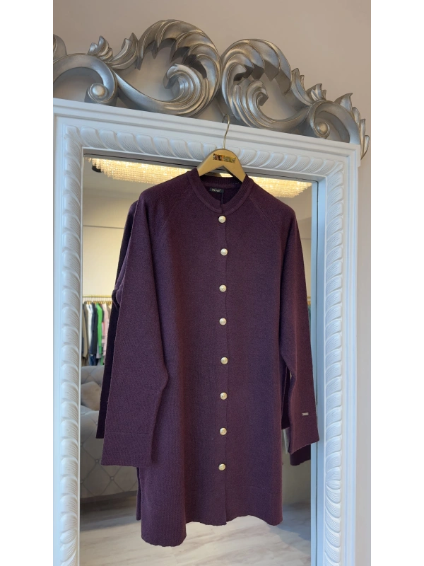 İNVEE Yün Karışımlı Hırka - Bordo