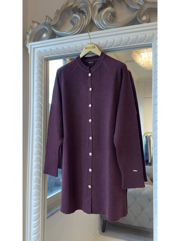 İNVEE Yün Karışımlı Hırka - Bordo