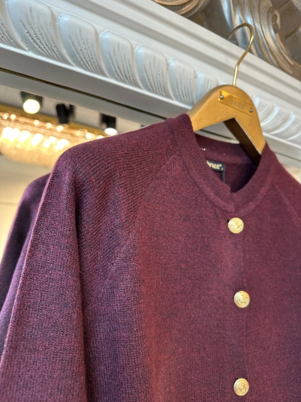 İNVEE Yün Karışımlı Hırka - Bordo