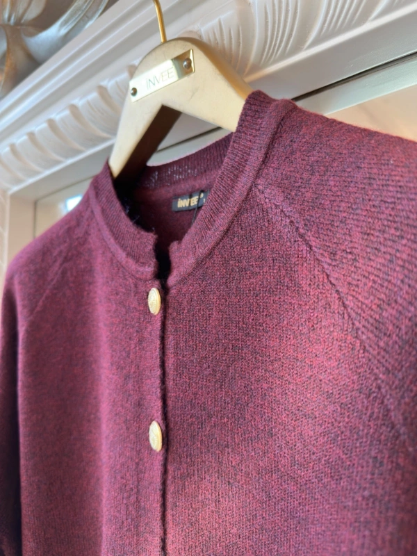 İNVEE Yün Karışımlı Hırka - Bordo