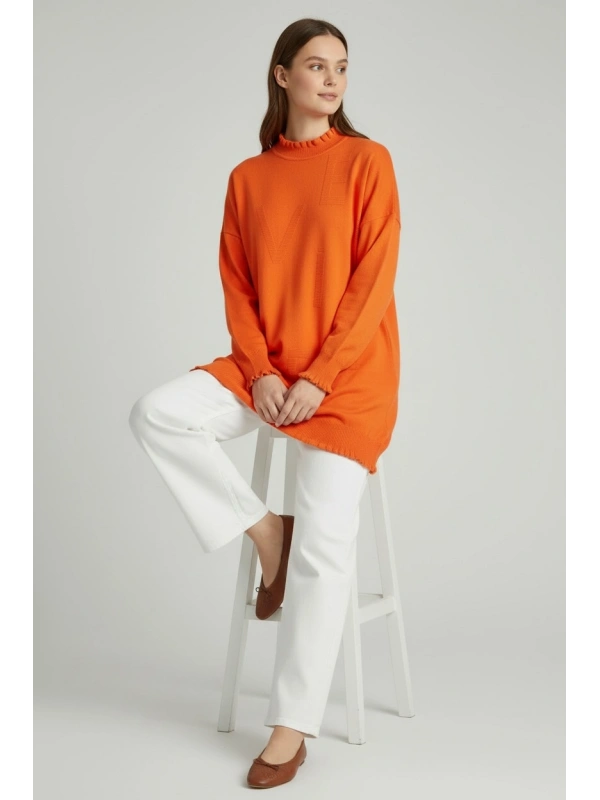 İnvee Viskon Triko Tunik - Oranj