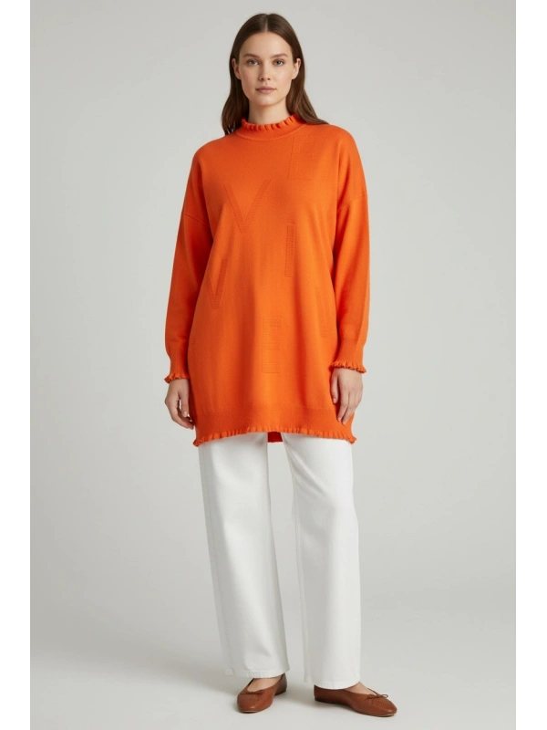 İnvee Viskon Triko Tunik - Oranj