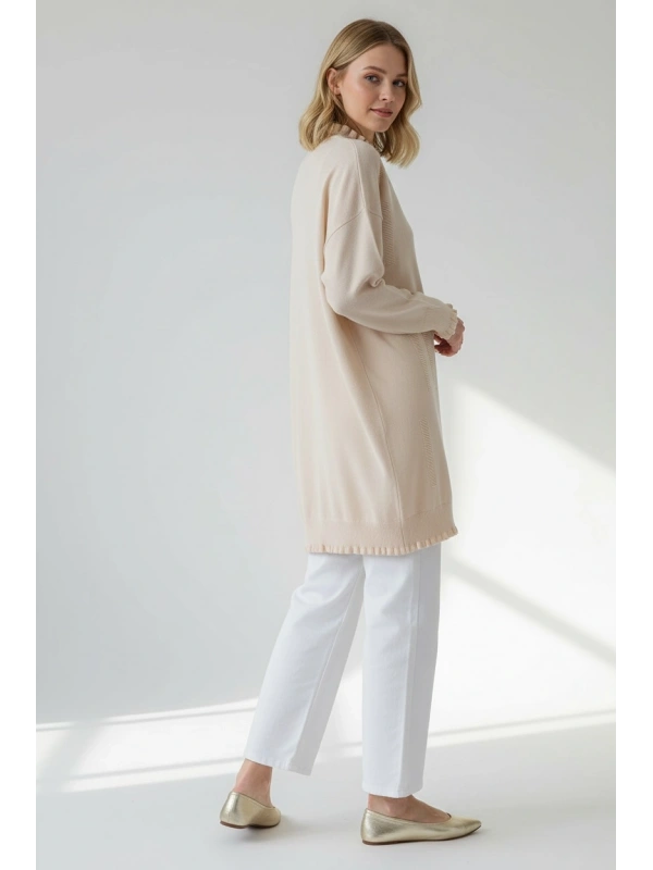 İnvee Viskon Triko Tunik - Ekru