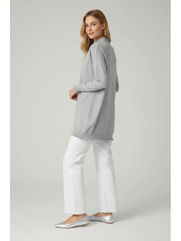 İnvee Viskon Triko Tunik - Gri