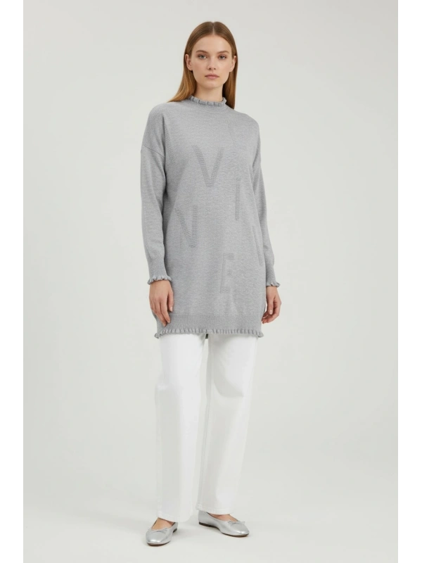 İnvee Viskon Triko Tunik - Gri