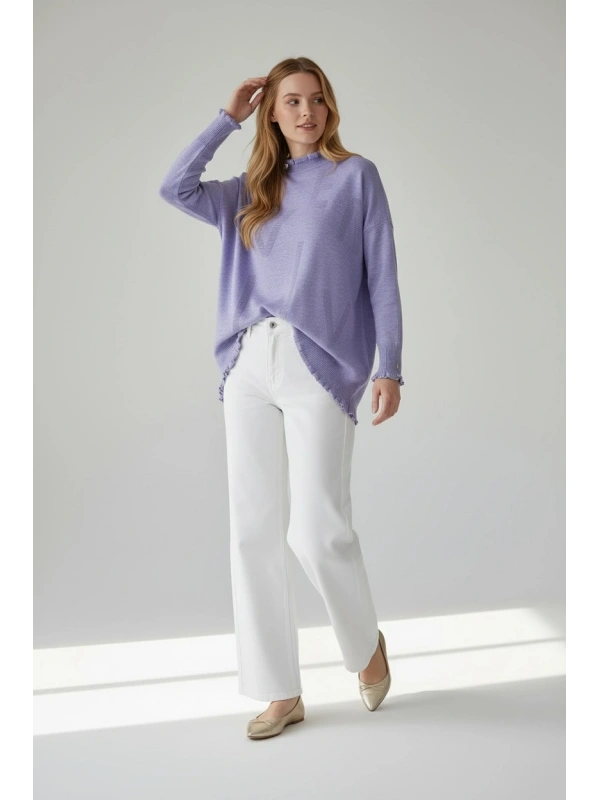 İnvee Viskon Triko Tunik - Lila