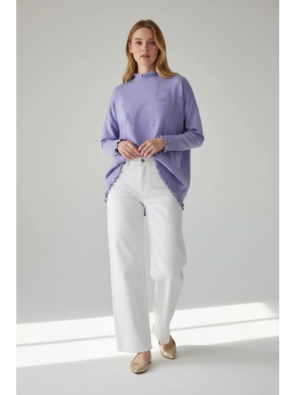 İnvee Viskon Triko Tunik - Lila