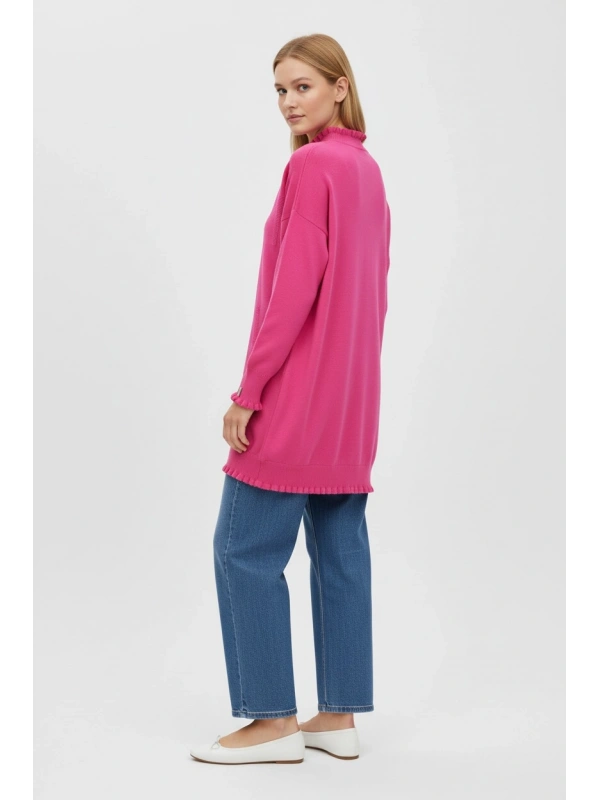 İnvee Viskon Triko Tunik - Fuşya