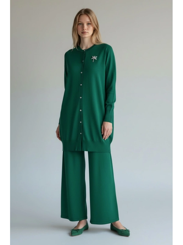 İNVEE Broş Detaylı Triko Hırka - Benetton