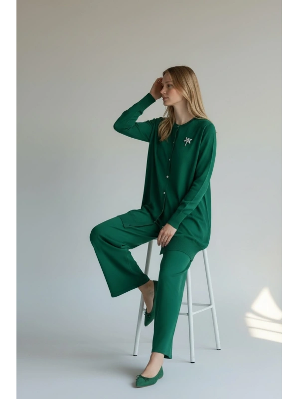 İNVEE Broş Detaylı Triko Hırka - Benetton