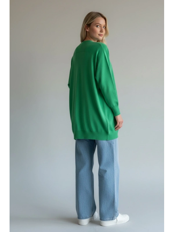 İNVEE Broş Detaylı Triko Hırka - Bonus