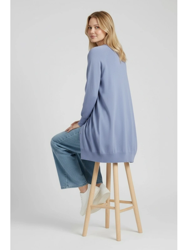 İNVEE Broş Detaylı Triko Hırka - Havacı