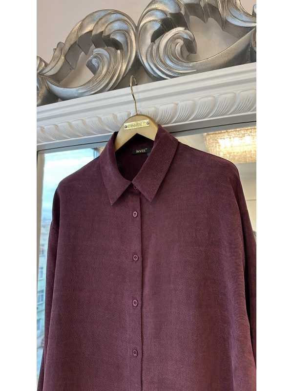 INVEЕ Lyocell Gömlek - Bordo