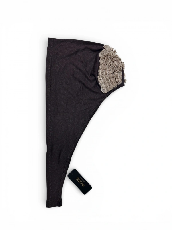 İnvee Dantelli Penye Bone - Kahverengi