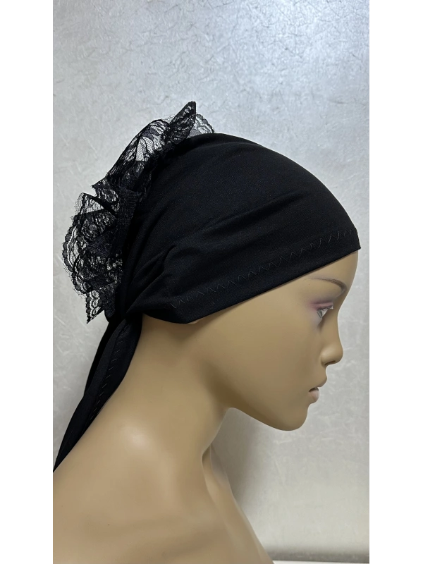 İnvee Dantelli Penye Bone - Siyah