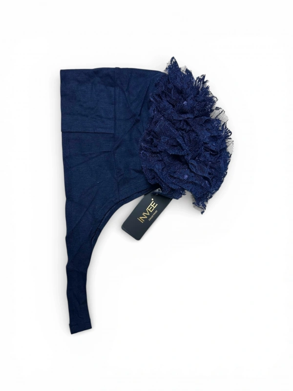 İnvee Dantelli Penye Bone - Lacivert