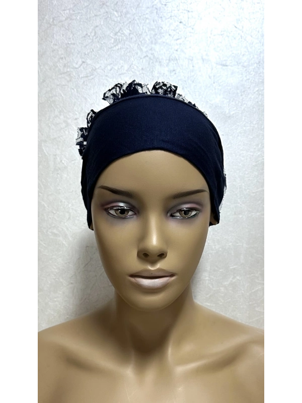 İnvee Dantelli Penye Bone - Lacivert