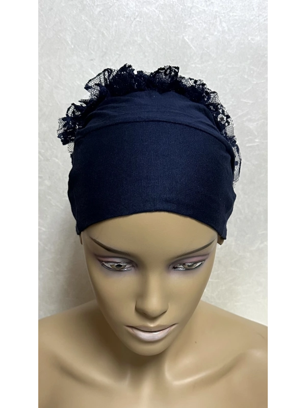 İnvee Dantelli Penye Bone - Lacivert