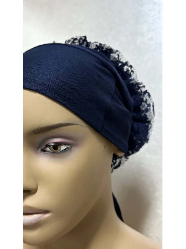 İnvee Dantelli Penye Bone - Lacivert