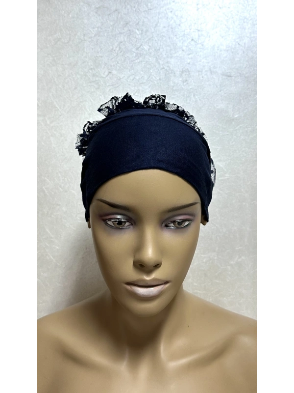 İnvee Dantelli Penye Bone - Lacivert