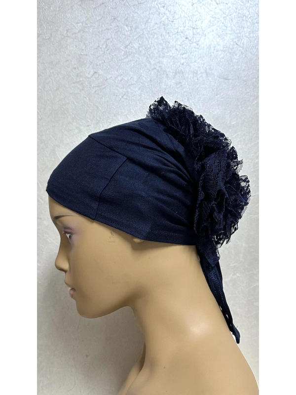 İnvee Dantelli Penye Bone - Lacivert