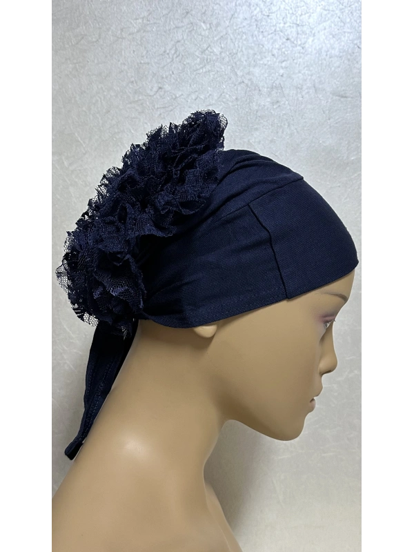 İnvee Dantelli Penye Bone - Lacivert