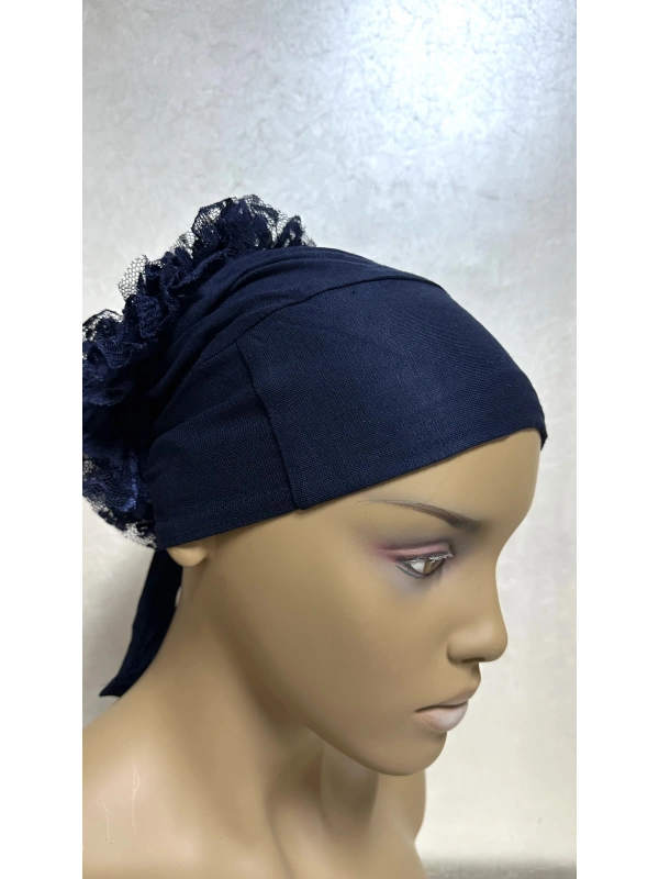 İnvee Dantelli Penye Bone - Lacivert