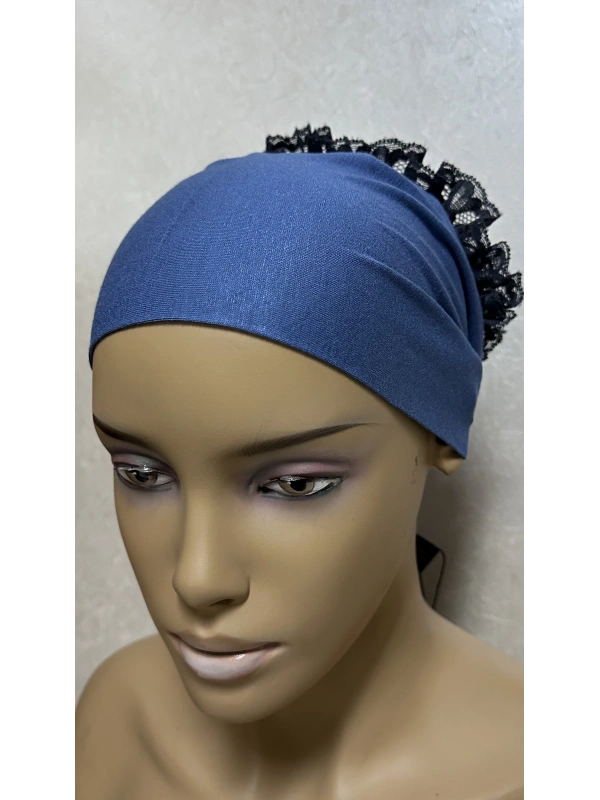 İnvee Dantelli Penye Bone - İndigo