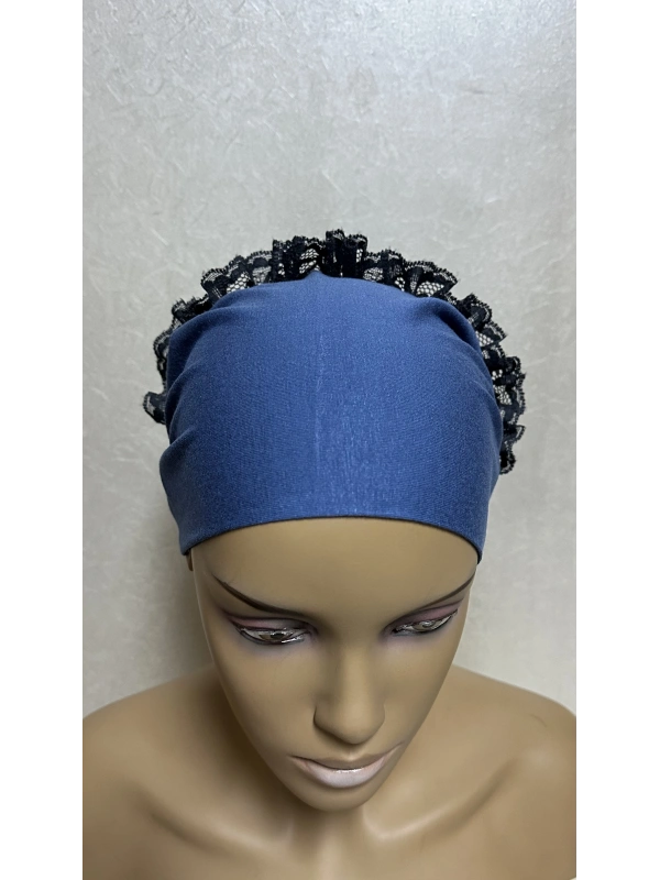 İnvee Dantelli Penye Bone - İndigo