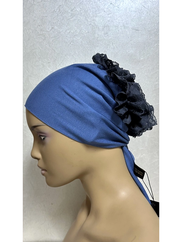 İnvee Dantelli Penye Bone - İndigo