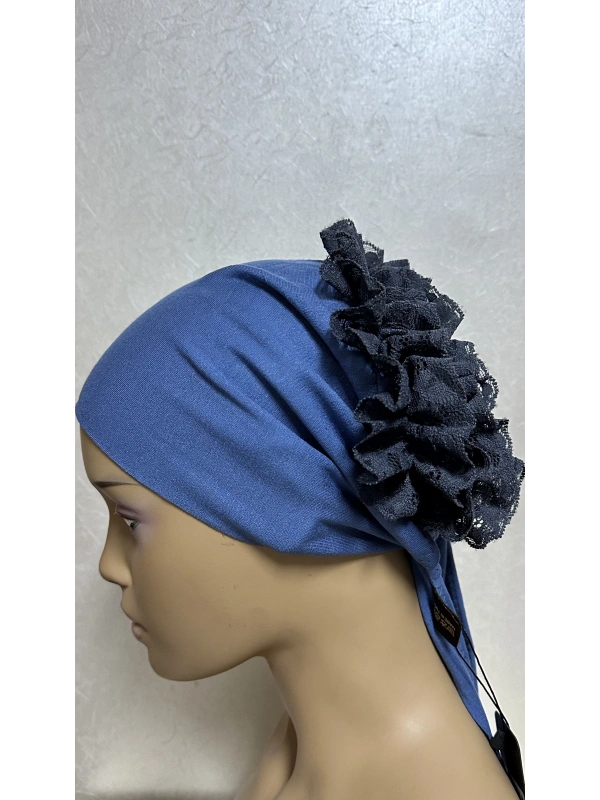 İnvee Dantelli Penye Bone - İndigo