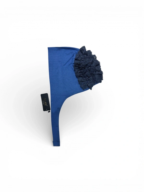 İnvee Dantelli Penye Bone - İndigo