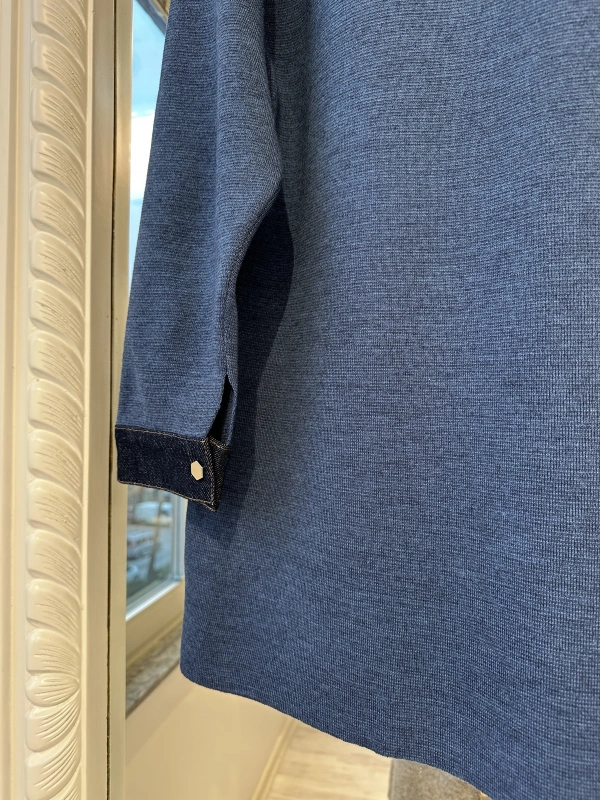 İNVEE Kadın Denim Detaylı Gömlek Ceket - İndigo