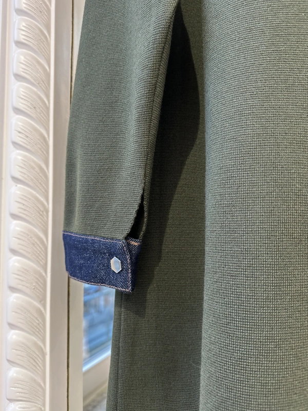 İNVEE Kadın Denim Detaylı Gömlek Ceket - Haki