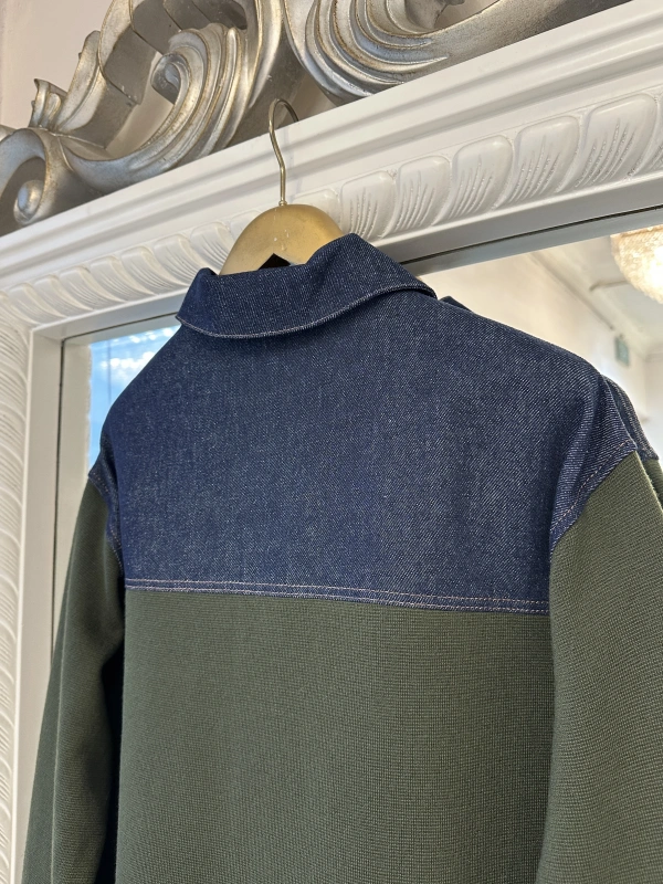 İNVEE Kadın Denim Detaylı Gömlek Ceket - Haki