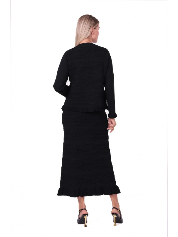 İNVEE Papatya Triko Takım - Siyah