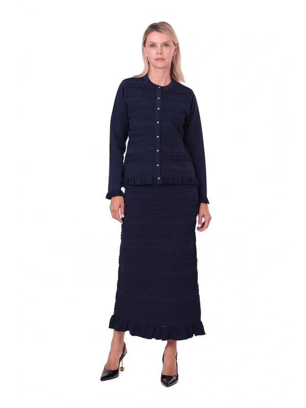 İNVEE Papatya Triko Takım - Lacivert