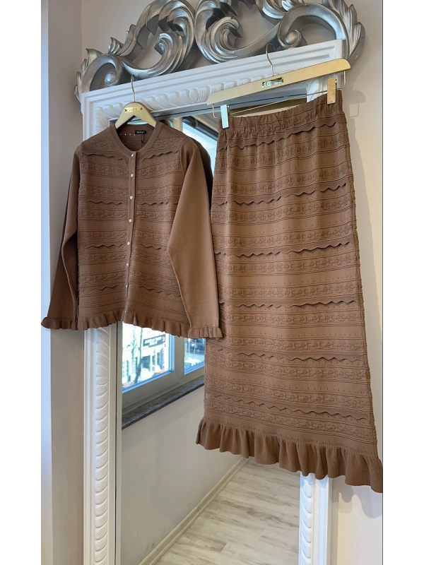 İNVEE Papatya Triko Takım - Toprak