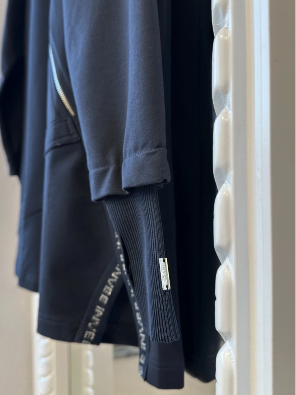 İNVEE Kadın Pamuk Karışımlı Fermuarlı Tunik - Antrasit