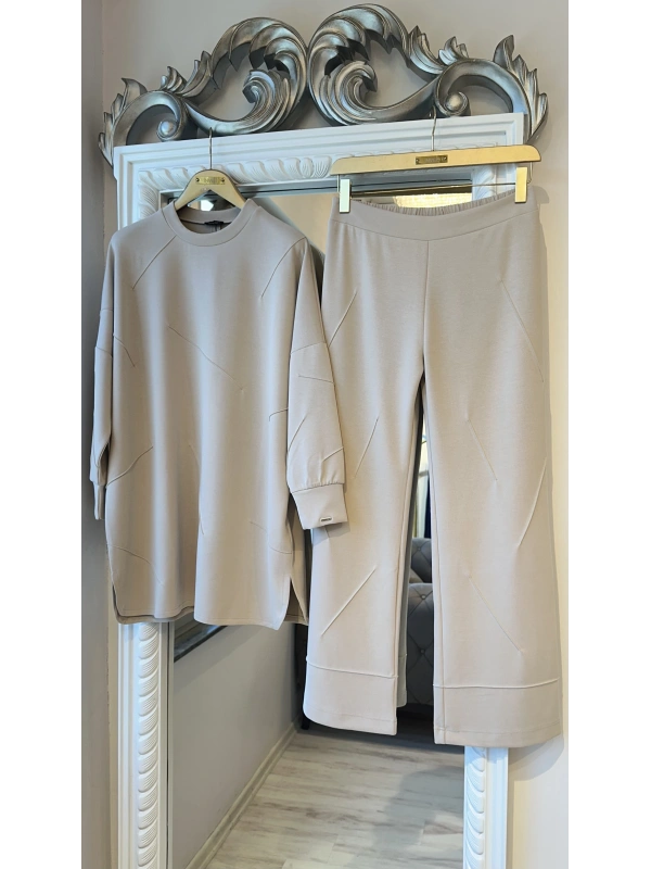 İNVEE Kadın Oversize Takım - Bej