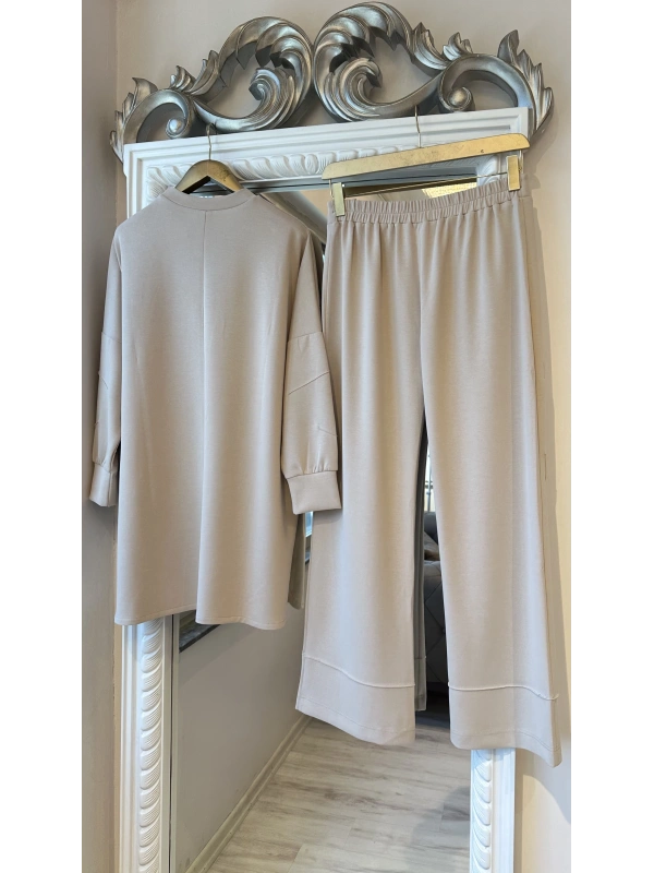 İNVEE Kadın Oversize Takım - Bej