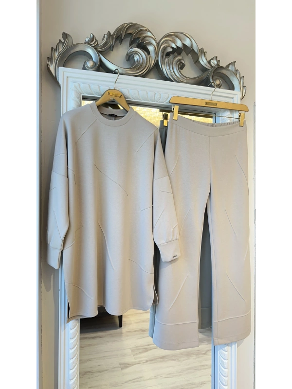 İNVEE Kadın Oversize Takım - Bej