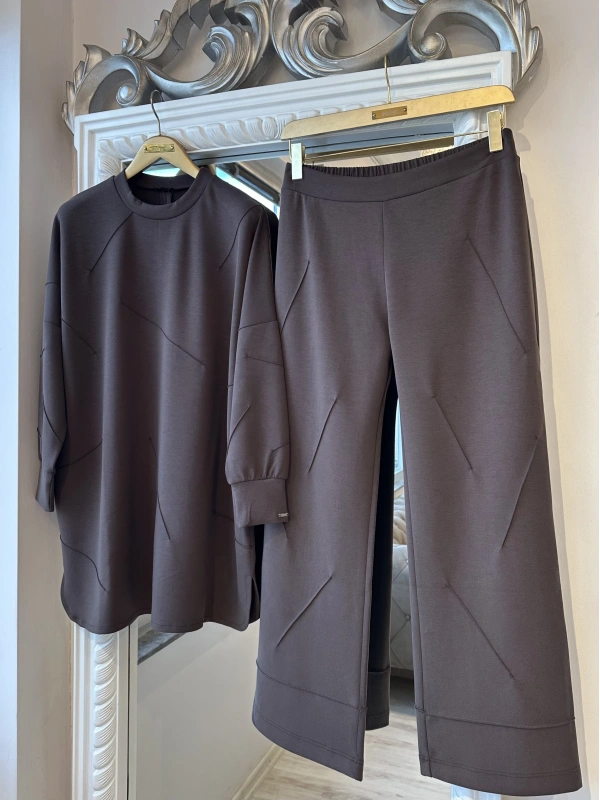 İNVEE Kadın Oversize Takım - Kahverengi